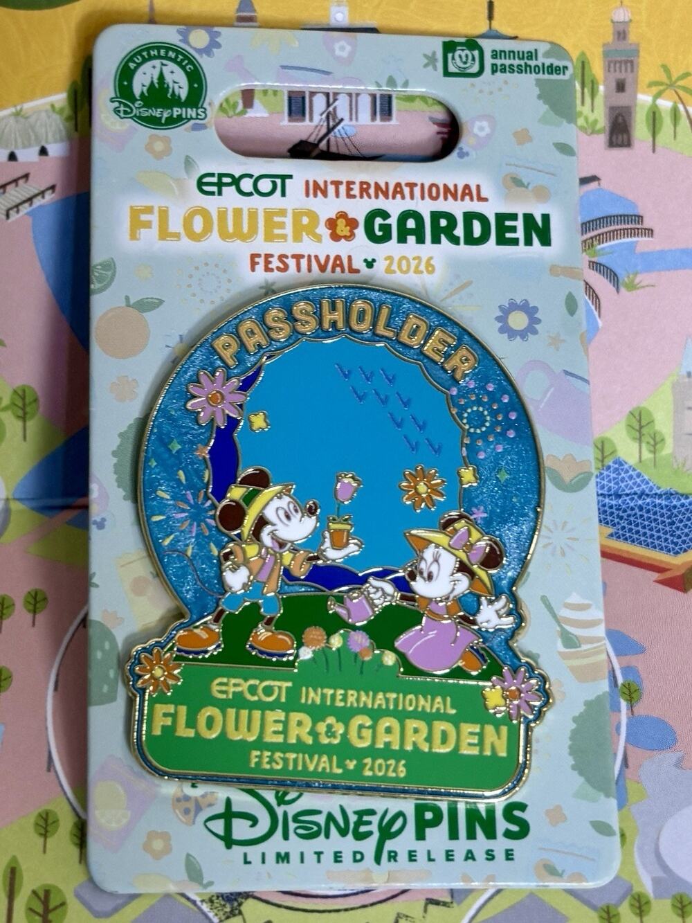 Disney EPCOT Flower & Garden 2026 Passholder Mickey Minnie LR Pin